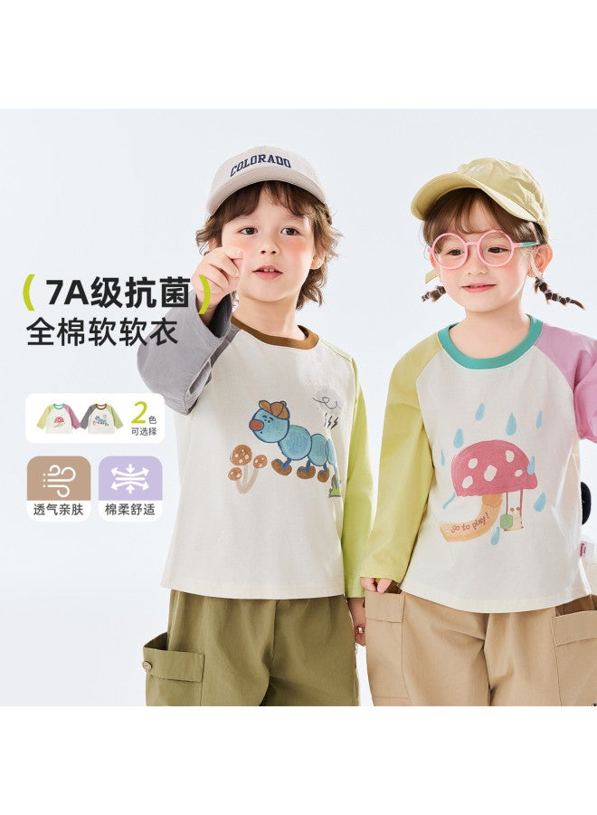 Babu Bean Spring And Autumn Style 7a Antibacterial Top For Toddlers And Young Children, Cute Cartoon Kids T-shirt For Boys And Girls - Image 3